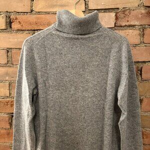 Heather Grey Cashmere Turtleneck Sweater